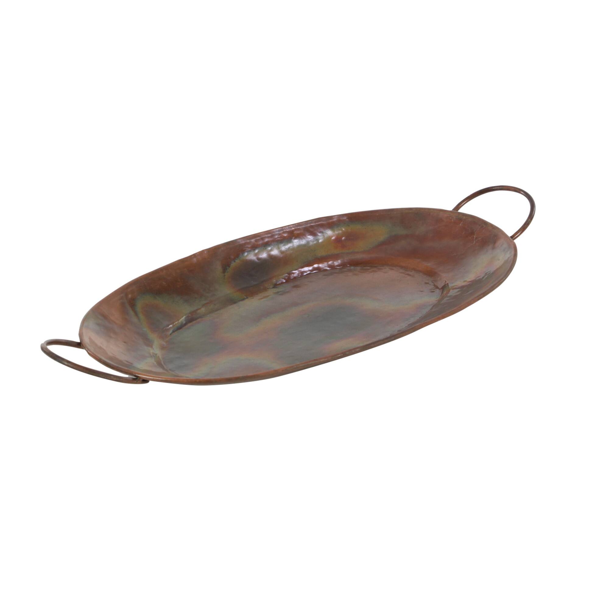Copper Metal Rustic Tray Set